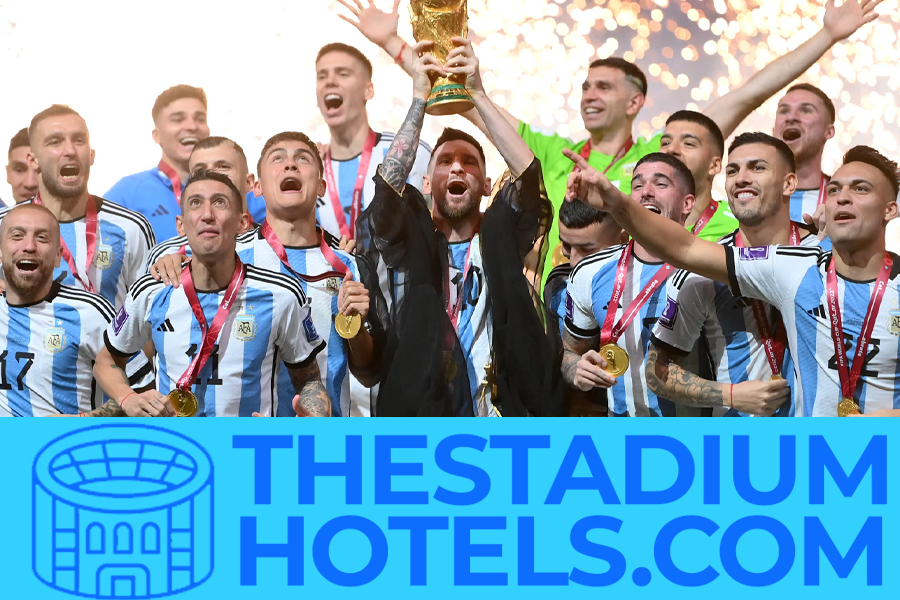 FIFA World Cup stadium full of fans and flags